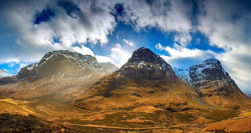 The three sisters of Glencoe in winter