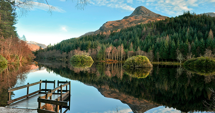 The Glencoe Lochan in Autumn, just 15 minutes drive from Birchbrae
